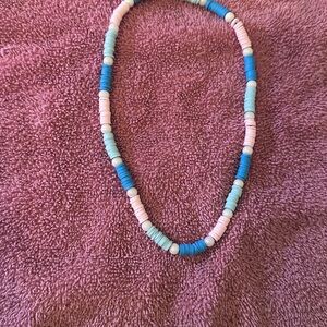 Pastel Blue & Pink Beaded Necklace